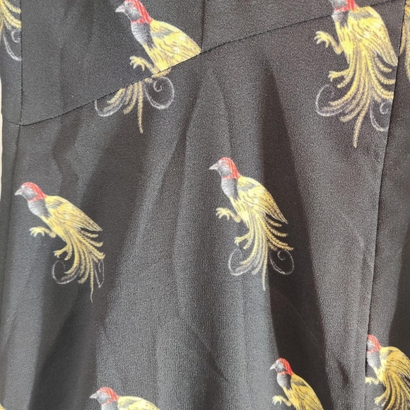 Whistles Black Backless Bird Print Dress - Picture 7 of 7